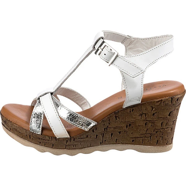 Paul Vesterbro Metallic Leder Wedges High Heel Keilsandaletten 5 Paul Vesterbro Metallic Leder Wedges High Heel Keilsandaletten – Bild 3