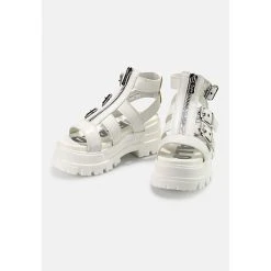 Buffalo Plateausandale GLD ZIP Plateau-Sandaletten - Weiß -CELENA-Shop 25880471 03