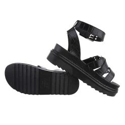 Ital-Design Plateausandaletten Schnalle, Keilabsatz/Wedge, Riemen - Schwarz -CELENA-Shop 29121781 02