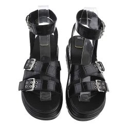 Ital-Design Plateausandaletten Schnalle, Keilabsatz/Wedge, Riemen - Schwarz -CELENA-Shop 29121781 04