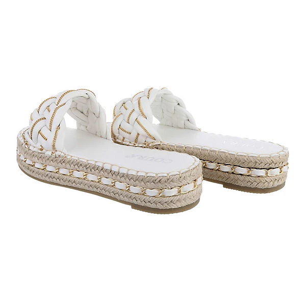 Ital-Design Plateausandaletten , Flach, Geflochten, Kette, Offene Ferse 5 Ital-Design Plateausandaletten , Flach, Geflochten, Kette, Offene Ferse – Bild 3