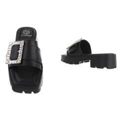 Ital-Design Plateausandaletten , Blockabsatz, Strass, Offene Ferse 7 Ital-Design Plateausandaletten , Blockabsatz, Strass, Offene Ferse -CELENA-Shop 29123108 03