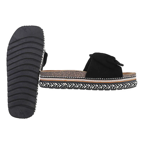 Ital-Design Plateausandaletten , Flach, Offene Ferse - Schwarz 4 Ital-Design Plateausandaletten , Flach, Offene Ferse - Schwarz – Bild 2