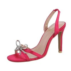 Ital-Design Sandalen & Sandaletten , Pfennig-/Stilettoabsatz, Strass