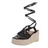 Ital-Design Plateausandaletten Hakenschnürung, Keilabsatz/Wedge, Geflochten -CELENA-Shop 29127094 01