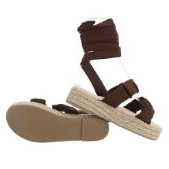 Ital-Design Plateausandaletten Hakenschnürung, Flach, -CELENA-Shop 29127204 02