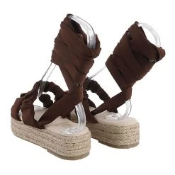 Ital-Design Plateausandaletten Hakenschnürung, Flach, -CELENA-Shop 29127204 03