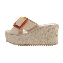 Ital-Design Plateausandaletten , Keilabsatz/Wedge, Offene Ferse