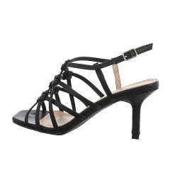 Ital-Design Sandalen & Sandaletten Schnalle, Pfennig-/Stilettoabsatz, Riemen - Schwarz