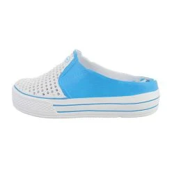 Ital-Design Plateausandaletten , Keilabsatz/Wedge, Offene Ferse - White Denim