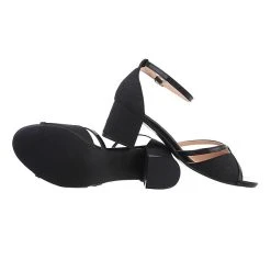 Ital-Design Sandalen & Sandaletten Schnalle, Blockabsatz, Metallisch, Riemen -CELENA-Shop 29345183 02