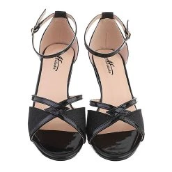 Ital-Design Sandalen & Sandaletten Schnalle, Blockabsatz, Metallisch, Riemen -CELENA-Shop 29345183 04