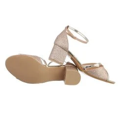 Ital-Design Sandalen & Sandaletten Schnalle, Blockabsatz, Metallisch, Riemen -CELENA-Shop 29345184 02