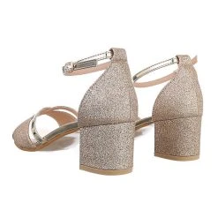 Ital-Design Sandalen & Sandaletten Schnalle, Blockabsatz, Metallisch, Riemen -CELENA-Shop 29345184 03