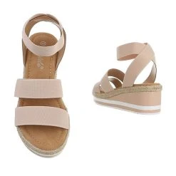 Ital-Design Plateausandaletten Knöchelriemen, Keilabsatz/Wedge, Riemen - Altrosa -CELENA-Shop 29424888 03