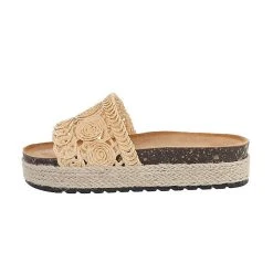 Ital-Design Plateausandaletten , Flach, Offene Ferse