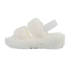 Ital-Design Plateausandaletten Knöchelriemen, Keilabsatz/Wedge, Dekofell