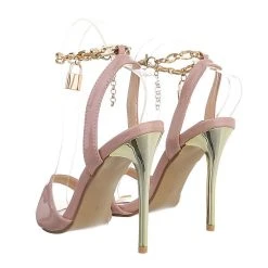 Ital-Design Sandalen & Sandaletten Knöchelriemen, Pfennig-/Stilettoabsatz, Kette -CELENA-Shop 29596739 03