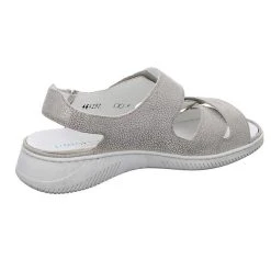 WALDLÄUFER Damen Sandalen Tore Sandale Fußbett Bequem Freizeit Glattleder Gemustert Klassische Sandaletten - Stein -CELENA-Shop 29822104 05