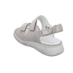 WALDLÄUFER Damen Sandalen Tore Sandale Fußbett Bequem Freizeit Glattleder Gemustert Klassische Sandaletten - Stein -CELENA-Shop 29822104 07