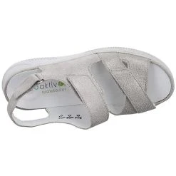 WALDLÄUFER Damen Sandalen Tore Sandale Fußbett Bequem Freizeit Glattleder Gemustert Klassische Sandaletten - Stein -CELENA-Shop 29822104 08