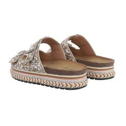 Ital-Design Plateausandaletten , Flach, Strass, Offene Ferse -CELENA-Shop 29893019 03