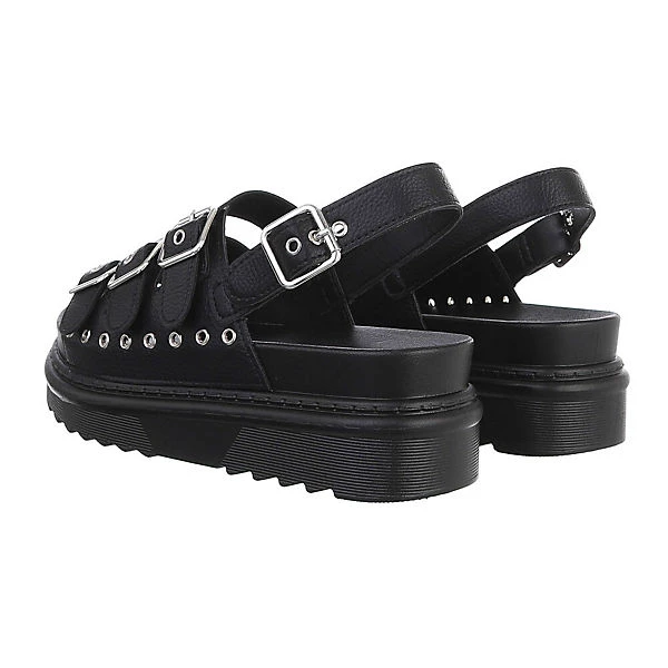 Ital-Design Plateausandaletten Knöchelriemen, Flach, Riemen 4 Ital-Design Plateausandaletten Knöchelriemen, Flach, Riemen – Bild 2