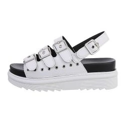 Ital-Design Plateausandaletten Knöchelriemen, Flach, Riemen