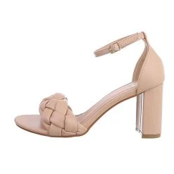 Ital-Design Sandalen & Sandaletten Knöchelriemen, Blockabsatz, Geflochten